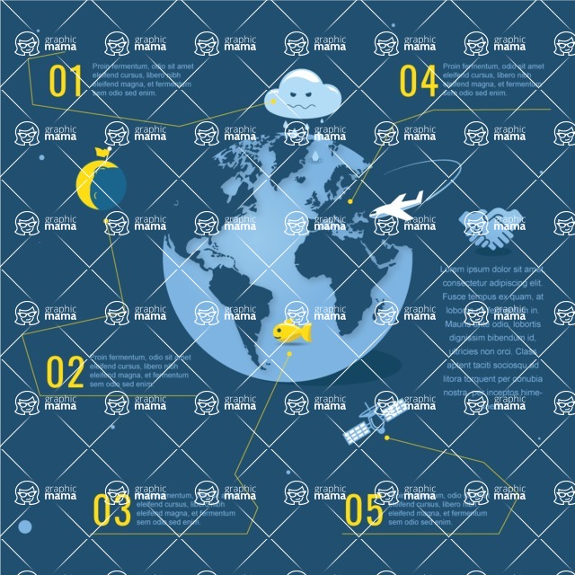 Infographic Templates Collection - Vector, Photoshop, PowerPoint, Google Slides - Plane Flying Over The Earth Infographic Template